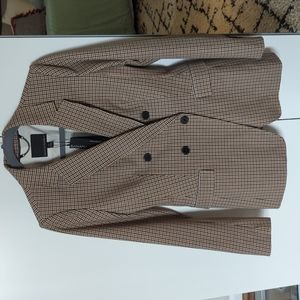 Checkered 4 Button Riding Blazer - Banana Republic